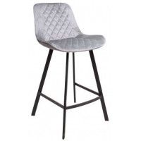 Стул барный AksHome LEROS (Лерос) светло-серый велюр HLR-20/черный