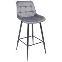 Стул AksHome LINX, барный, темно-серый велюр G062-40/черный