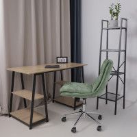 Кресло AksHome LOLA (Лола) зеленая рогожка GY91-14/хром купить в Минске