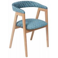 Стул ЛОНДОН синий шенилл узор/светлый бук