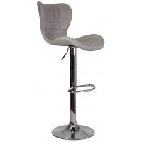 Стул барный AksHome Lora (Лора) светло-серая ткань/хром
