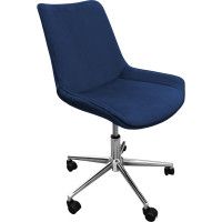 Стул AksHome LUMIER (Люмер) поворотный сапфир велюр/хром