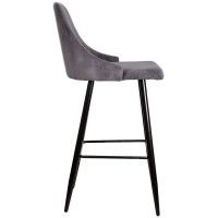 Стул барный AksHome MEGAN-2 (Меган-2) серый велюр HLR21/черный купить в Минске