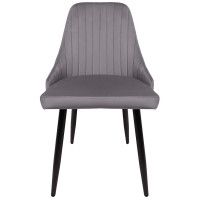 Стул AksHome MEGAN (Меган) светло-серый велюр HLR20/черный купить в Минске