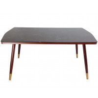 Стол журнальный Akshome MILLER (Миллер) черный мрамор/орех с золотым наконечником