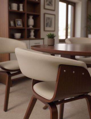 Кресло Akshome MODY (Моди) экокожа кремовый/орех купить в Минске