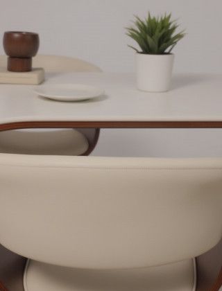 Кресло Akshome MODY (Моди) экокожа кремовый/орех купить в Минске