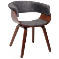 Кресло Akshome MODY (Моди) велюр темно-серый Fabb 16/орех