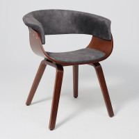 Кресло Akshome MODY (Моди) велюр темно-серый Fabb 16/орех купить в Минске