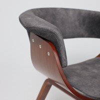 Кресло Akshome MODY (Моди) велюр темно-серый Fabb 16/орех купить в Минске
