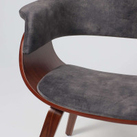 Кресло Akshome MODY (Моди) велюр темно-серый Fabb 16/орех купить в Минске