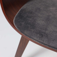 Кресло Akshome MODY (Моди) велюр темно-серый Fabb 16/орех купить в Минске