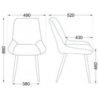 Стул AksHome NIKA (Ника) серый велюр HLR-21/черный купить в Минске