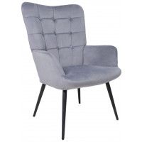 Кресло AksHome ODA серый велюр HCJ-40/черный