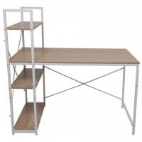 Стол письменный AksHome Onyx со стеллажом светлый дуб/белый металл купить в Минске