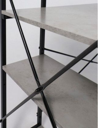 Стол письменный AksHome Onyx со стеллажом бетон/черный металл купить в Минске