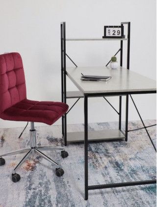 Стол письменный AksHome Onyx со стеллажом бетон/черный металл купить в Минске