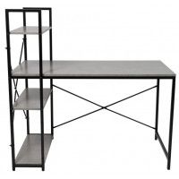 Стол письменный AksHome Onyx со стеллажом бетон/черный металл купить в Минске