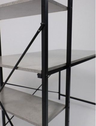 Стол письменный AksHome Onyx со стеллажом бетон/черный металл купить в Минске