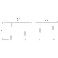 Стол OSLO 5 (Осло) 140(180)*80*75 дуб грендсон/черный купить в Минске