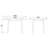 Стол OSLO 7 (Осло) 140(180)*80*75 белый/бук купить в Минске