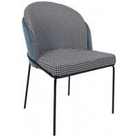 Кресло AksHome OSWALD (Освальд) лазурно-серый велюр HLR-61/гусиная лапка/черный