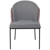 Кресло AksHome OSWALD (Освальд) пыльная роза велюр HLR-25/гусиная лапка/черный купить в Минске