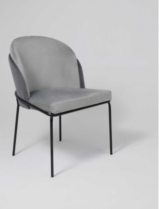 Кресло AksHome OSWALD (Освальд) серый велюр HLR-21/светло-серый велюр HLR-19/черный