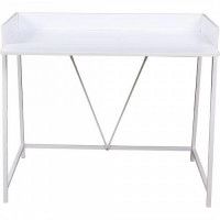 Стол письменный PEARL, белый/белый металл, 1000*540*750(840)