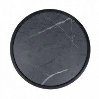 Стол журнальный PLAIN, серый мрамор/черный, d 500*400 купить в Минске