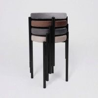 Табурет PLUTO (Плуто) темно-бежевый велюр HLR-09/черный купить в Минске