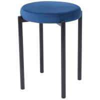 Табурет PLUTO (Плуто) синий велюр HLR-64/черный