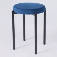 Табурет PLUTO (Плуто) синий велюр HLR-64/черный купить в Минске Табурет PLUTO (Плуто) синий велюр HLR-64/черный купить в Минске