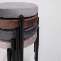 Табурет PLUTO (Плуто) светло-серый велюр HLR-20/черный купить в Минске Табурет PLUTO (Плуто) светло-серый велюр HLR-20/черный купить в Минске