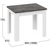 Стол раздвижной ПРОМО Тип 3 900(1698)*670 ателье темный/белый купить в Минске