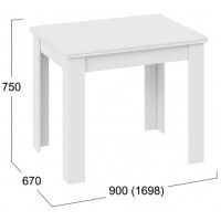 Стол раздвижной ПРОМО Тип 3 900(1698)*670 белый/белый купить в Минске
