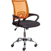 Кресло AksHome RICCI (Ричи) CHROME оранжевый / черный