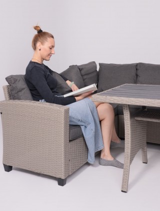 Комплект садовой мебели Akshome ROSEWOOD (диван 2 шт., стол 1 шт.) серый купить в Минске