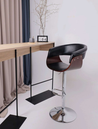 Стул барный AksHome ROSSI (Росси) черный/хром купить в Минске