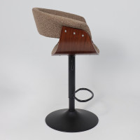 Стул барный AksHome ROSSI (Росси) букле коричневый Lisa 421/черный купить в Минске