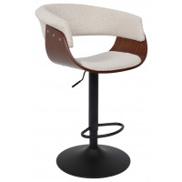 Стул барный AksHome ROSSI (Росси) букле кремовый Lisa 102/черный