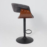 Стул барный AksHome ROSSI (Росси) велюр темно-серый Fabb 16/черный купить в Минске Стул барный AksHome ROSSI (Росси) велюр темно-серый Fabb 16/черный купить в Минске