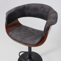 Стул барный AksHome ROSSI (Росси) велюр темно-серый Fabb 16/черный купить в Минске Стул барный AksHome ROSSI (Росси) велюр темно-серый Fabb 16/черный купить в Минске