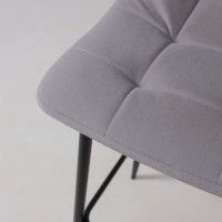 Стул барный РОЙ B Kiton 722 Smoke серый велюр/черный купить в Минске