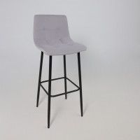 Стул барный РОЙ B Kiton 722 Smoke серый велюр/черный купить в Минске