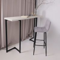 Стул барный РОЙ B Kiton 722 Smoke серый велюр/черный купить в Минске