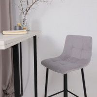 Стул барный РОЙ B Kiton 722 Smoke серый велюр/черный купить в Минске