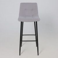 Стул барный РОЙ B Kiton 722 Smoke серый велюр/черный купить в Минске