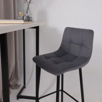 Стул барный РОЙ B Velutto 32 серый велюр/черный купить в Минске