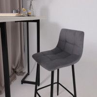 Стул полубарный РОЙ РВ Velutto 32 серый велюр/черный купить в Минске